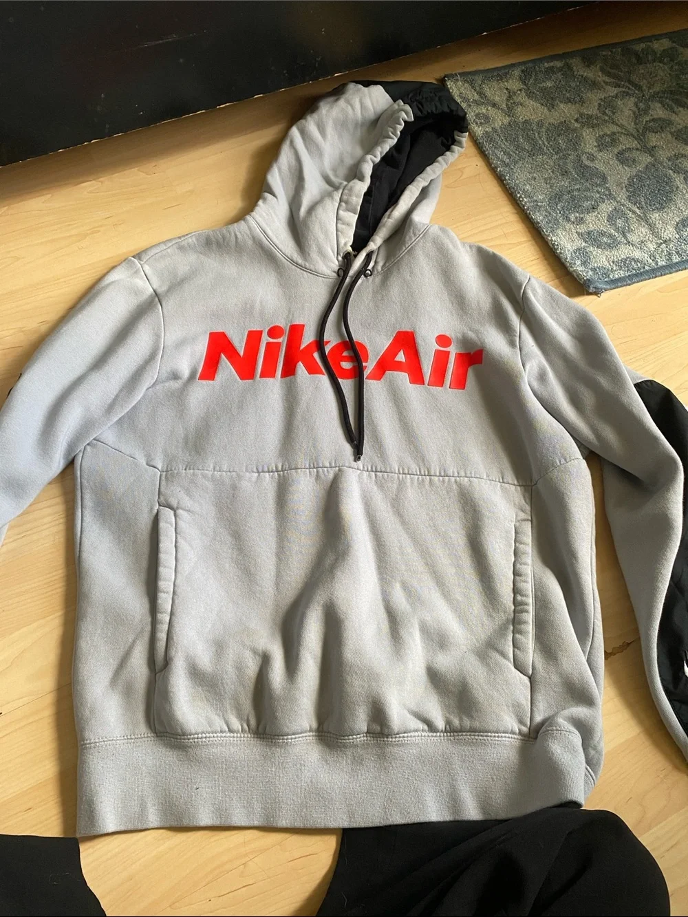 Nike Light Gray Hoodie with Red NikeAir Logo